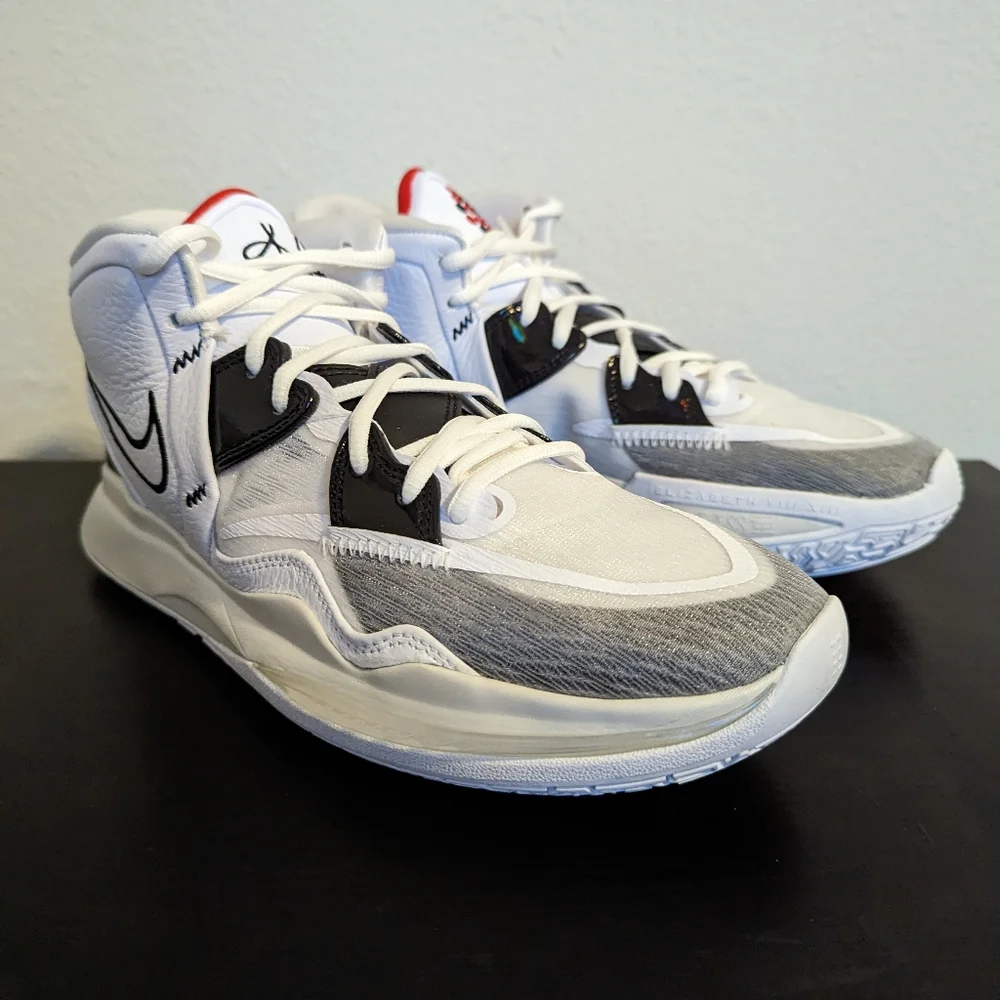 Nike Kyrie 8 Infinity Mens Basketball 2022 White Black CZ0204 101 - Picture 6 of 9